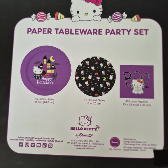 Hello Kitty Boo Purple Party Tableware Set - Picture 3 of 3